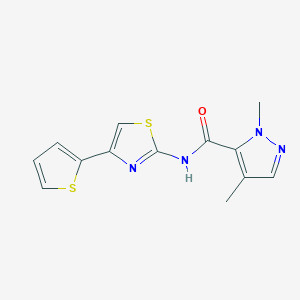 1,4-dimethyl-N-(4-(thiophen-2-yl)thiazol-2-yl)-1H-pyrazole-5-carboxamide