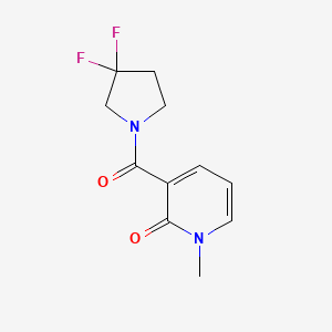 molecular formula C11H12F2N2O2 B2934124 3-(3,3-difluoropyrrolidine-1-carbonyl)-1-methylpyridin-2(1H)-one CAS No. 2034284-14-3