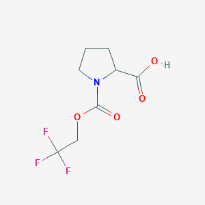 molecular formula C8H10F3NO4 B2934129 1-[(2,2,2-Trifluoroethoxy)carbonyl]pyrrolidine-2-carboxylic acid CAS No. 1309020-00-5