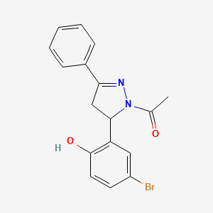 molecular formula C17H15BrN2O2 B2934141 1-(5-(5-溴-2-羟基苯基)-3-苯基-4,5-二氢-1H-吡唑-1-基)乙酮 CAS No. 126985-02-2