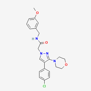 molecular formula C23H25ClN4O3 B2934143 2-(4-(4-chlorophenyl)-3-morpholino-1H-pyrazol-1-yl)-N-(3-methoxybenzyl)acetamide CAS No. 1286706-67-9