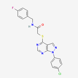 2-((1-(4-chlorophenyl)-1H-pyrazolo[3,4-d]pyrimidin-4-yl)thio)-N-(4-fluorobenzyl)acetamide