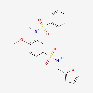 3-[benzenesulfonyl(methyl)amino]-N-(furan-2-ylmethyl)-4-methoxybenzenesulfonamide