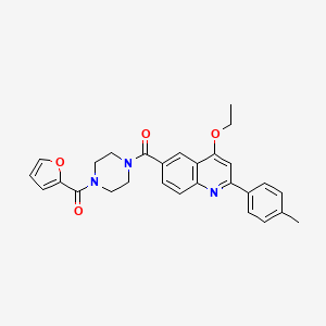 molecular formula C28H27N3O4 B2934154 (4-乙氧基-2-(对甲苯基)喹啉-6-基)(4-(呋喃-2-甲酰基)哌嗪-1-基)甲酮 CAS No. 951584-91-1