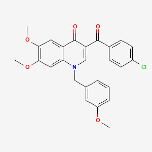 3-(4-Chlorobenzoyl)-6,7-dimethoxy-1-[(3-methoxyphenyl)methyl]quinolin-4-one