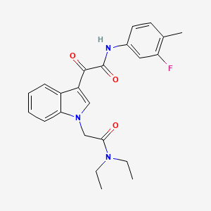 molecular formula C23H24FN3O3 B2934174 2-[1-[2-(diethylamino)-2-oxoethyl]indol-3-yl]-N-(3-fluoro-4-methylphenyl)-2-oxoacetamide CAS No. 893983-83-0