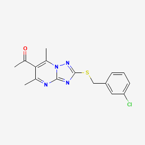 1-{2-[(3-Chlorobenzyl)thio]-5,7-dimethyl-[1,2,4]triazolo[1,5-a]pyrimidin-6-yl}ethanone
