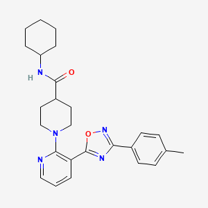 N-cyclohexyl-1-{3-[3-(4-methylphenyl)-1,2,4-oxadiazol-5-yl]pyridin-2-yl}piperidine-4-carboxamide