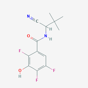 molecular formula C13H13F3N2O2 B2934177 N-(1-Cyano-2,2-dimethylpropyl)-2,4,5-trifluoro-3-hydroxybenzamide CAS No. 1645380-42-2