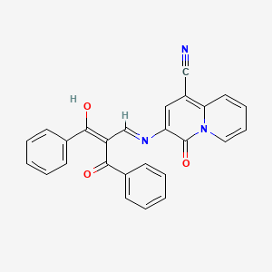 3-[(2-benzoyl-3-oxo-3-phenyl-1-propenyl)amino]-4-oxo-4H-quinolizine-1-carbonitrile