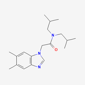 2-(5,6-dimethyl-1H-benzimidazol-1-yl)-N,N-bis(2-methylpropyl)acetamide