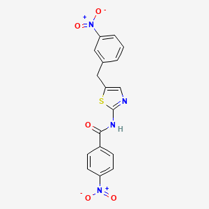 4-nitro-N-(5-(3-nitrobenzyl)thiazol-2-yl)benzamide
