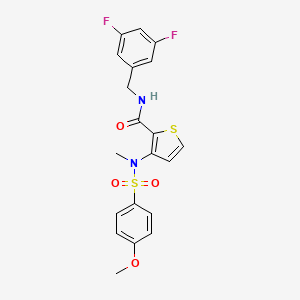 molecular formula C20H18F2N2O4S2 B2934190 N-(2-furylmethyl)-4-(5-methyl-1,2,4-oxadiazol-3-yl)thiophene-2-sulfonamide CAS No. 1116017-44-7