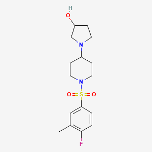 1-(1-((4-Fluoro-3-methylphenyl)sulfonyl)piperidin-4-yl)pyrrolidin-3-ol