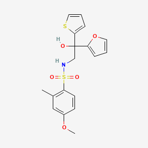 N-(2-(furan-2-yl)-2-hydroxy-2-(thiophen-2-yl)ethyl)-4-methoxy-2-methylbenzenesulfonamide
