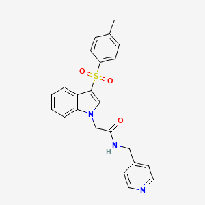 N-(pyridin-4-ylmethyl)-2-(3-tosyl-1H-indol-1-yl)acetamide