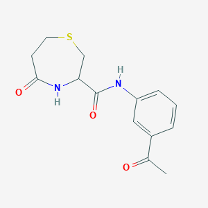 molecular formula C14H16N2O3S B2934211 N-(3-acetylphenyl)-5-oxo-1,4-thiazepane-3-carboxamide CAS No. 1396580-56-5