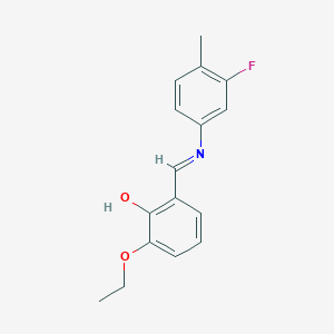 2-ethoxy-6-{(E)-[(3-fluoro-4-methylphenyl)imino]methyl}phenol
