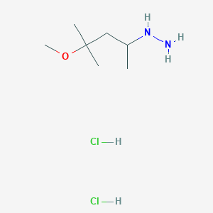 molecular formula C7H20Cl2N2O B2934217 (4-Methoxy-4-methylpentan-2-yl)hydrazine dihydrochloride CAS No. 1181458-15-0