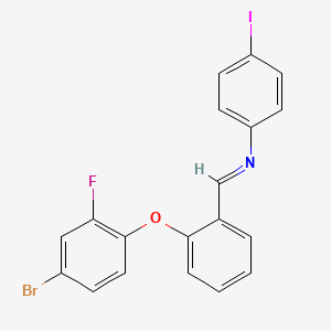 N-{(E)-[2-(4-bromo-2-fluorophenoxy)phenyl]methylidene}-4-iodoaniline