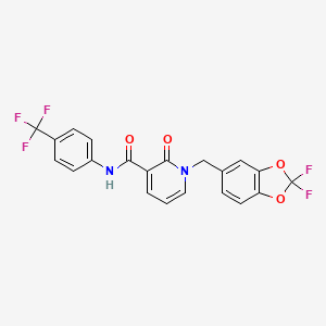 1-[(2,2-difluoro-1,3-benzodioxol-5-yl)methyl]-2-oxo-N-[4-(trifluoromethyl)phenyl]-1,2-dihydro-3-pyridinecarboxamide