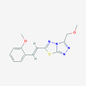 molecular formula C14H14N4O2S B293424 3-(methoxymethyl)-6-[(E)-2-(2-methoxyphenyl)ethenyl][1,2,4]triazolo[3,4-b][1,3,4]thiadiazole 