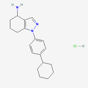 1-(4-Cyclohexylphenyl)-4,5,6,7-tetrahydroindazol-4-amine;hydrochloride