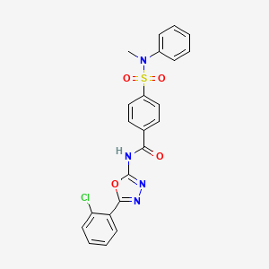 molecular formula C22H17ClN4O4S B2934242 N-[5-(2-chlorophenyl)-1,3,4-oxadiazol-2-yl]-4-[methyl(phenyl)sulfamoyl]benzamide CAS No. 533869-21-5