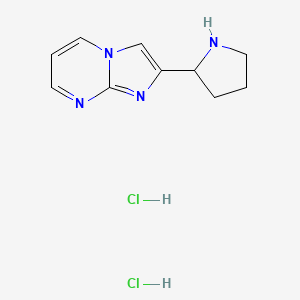molecular formula C10H14Cl2N4 B2934253 2-(Pyrrolidin-2-yl)imidazo[1,2-a]pyrimidine dihydrochloride CAS No. 2034157-07-6
