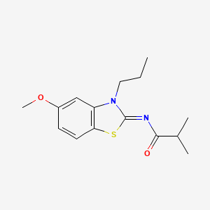 B2934256 (Z)-N-(5-methoxy-3-propylbenzo[d]thiazol-2(3H)-ylidene)isobutyramide CAS No. 898373-67-6