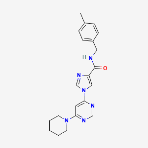 molecular formula C21H24N6O B2934258 N~4~-(4-methylbenzyl)-1-(6-piperidino-4-pyrimidinyl)-1H-imidazole-4-carboxamide CAS No. 1251669-89-2