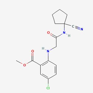 molecular formula C16H18ClN3O3 B2934265 Methyl 5-chloro-2-({[(1-cyanocyclopentyl)carbamoyl]methyl}amino)benzoate CAS No. 1252479-89-2