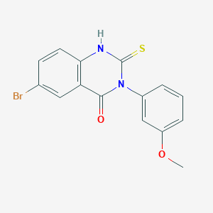 molecular formula C15H11BrN2O2S B2934268 6-bromo-3-(3-methoxyphenyl)-2-thioxo-2,3-dihydroquinazolin-4(1H)-one CAS No. 105363-08-4