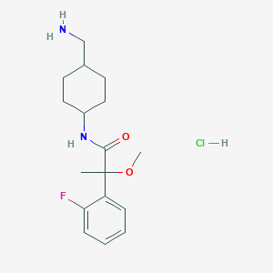 molecular formula C17H26ClFN2O2 B2934272 N-[4-(Aminomethyl)cyclohexyl]-2-(2-fluorophenyl)-2-methoxypropanamide;hydrochloride CAS No. 2418629-98-6