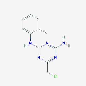 molecular formula C11H12ClN5 B2934276 6-Chloromethyl-N-o-tolyl-[1,3,5]triazine-2,4-diamine CAS No. 568570-13-8