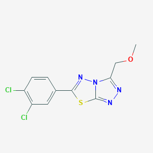 molecular formula C11H8Cl2N4OS B293428 6-(3,4-Dichlorophenyl)-3-(methoxymethyl)[1,2,4]triazolo[3,4-b][1,3,4]thiadiazole 