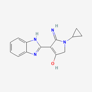 B2934283 5-amino-4-(1H-benzo[d]imidazol-2-yl)-1-cyclopropyl-1H-pyrrol-3(2H)-one CAS No. 885189-64-0