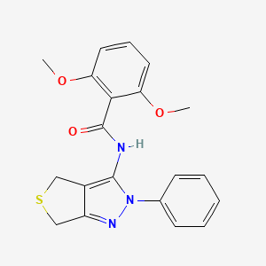 molecular formula C20H19N3O3S B2934284 2,6-dimethoxy-N-(2-phenyl-4,6-dihydro-2H-thieno[3,4-c]pyrazol-3-yl)benzamide CAS No. 361166-96-3