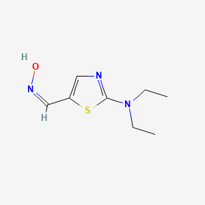 molecular formula C8H13N3OS B2934285 2-(Diethylamino)-1,3-thiazole-5-carbaldehyde oxime CAS No. 477859-95-3
