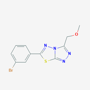 molecular formula C11H9BrN4OS B293429 6-(3-Bromophenyl)-3-(methoxymethyl)[1,2,4]triazolo[3,4-b][1,3,4]thiadiazole 