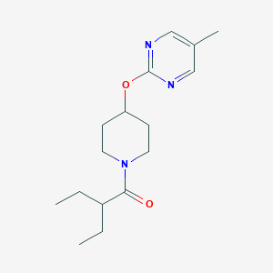 molecular formula C16H25N3O2 B2934295 2-Ethyl-1-[4-(5-methylpyrimidin-2-yl)oxypiperidin-1-yl]butan-1-one CAS No. 2380067-72-9