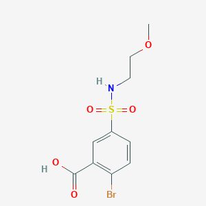 molecular formula C10H12BrNO5S B2934301 2-溴-5-[(2-甲氧基乙基)磺酰胺基]苯甲酸 CAS No. 784171-99-9