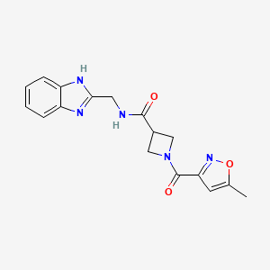 N-((1H-benzo[d]imidazol-2-yl)methyl)-1-(5-methylisoxazole-3-carbonyl)azetidine-3-carboxamide