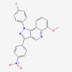 molecular formula C23H15FN4O3 B2934308 1-(4-氟苯基)-6-甲氧基-3-(4-硝基苯基)-1H-吡唑并[4,3-c]喹啉 CAS No. 901265-69-8