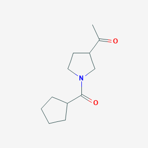 molecular formula C12H19NO2 B2934309 1-(1-(Cyclopentanecarbonyl)pyrrolidin-3-yl)ethanone CAS No. 2034355-25-2