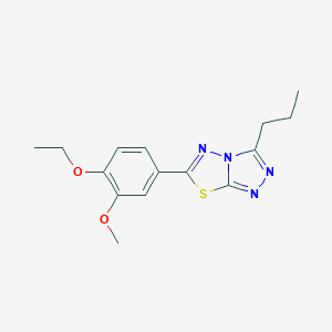 molecular formula C15H18N4O2S B293431 6-(4-Ethoxy-3-methoxyphenyl)-3-propyl[1,2,4]triazolo[3,4-b][1,3,4]thiadiazole 
