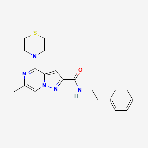 6-methyl-N-phenethyl-4-(1,4-thiazinan-4-yl)pyrazolo[1,5-a]pyrazine-2-carboxamide