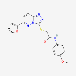 molecular formula C18H15N5O3S B2934328 2-((6-(呋喃-2-基)-[1,2,4]三唑并[4,3-b]哒嗪-3-基)硫代)-N-(4-甲氧苯基)乙酰胺 CAS No. 894066-90-1