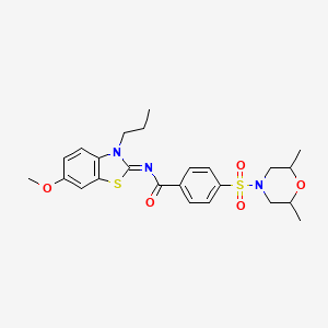 (Z)-4-((2,6-dimethylmorpholino)sulfonyl)-N-(6-methoxy-3-propylbenzo[d]thiazol-2(3H)-ylidene)benzamide