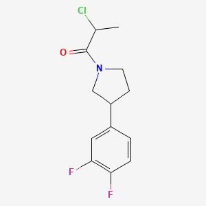 molecular formula C13H14ClF2NO B2934334 2-Chloro-1-[3-(3,4-difluorophenyl)pyrrolidin-1-yl]propan-1-one CAS No. 2411295-69-5